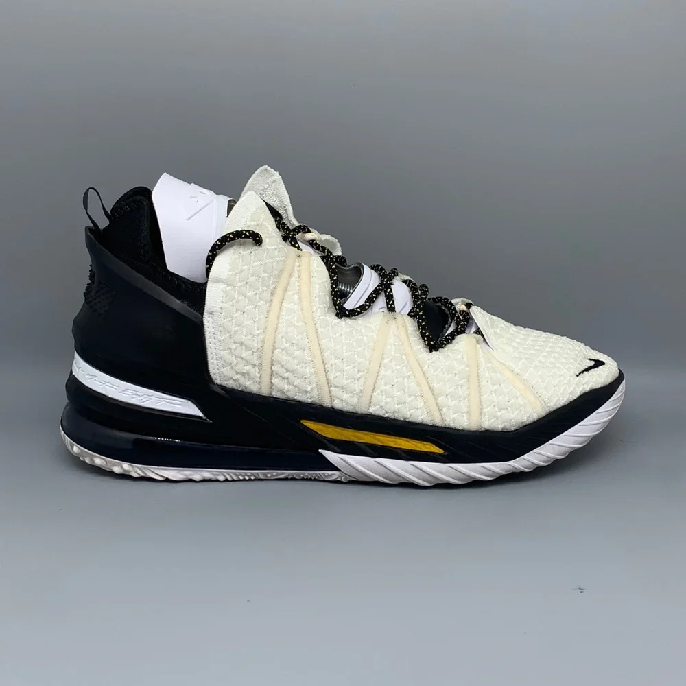 Nike LeBron 18 Black White Basketball Shoes CQ9283-100‎ Men’s Sz 13.5